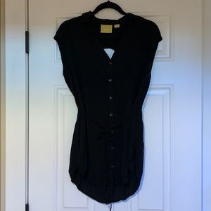 Black tank with tie and cut out in the back